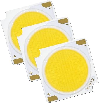 3Pcs 5000K LED COB CRI90 High Lumen LED Diode Bridgelux Chip 10W 20W 30W 40W 50W 19 * 19mm LED Spotlight Downlight Repair PartsWarm White 3000K,DC30-33V_30W