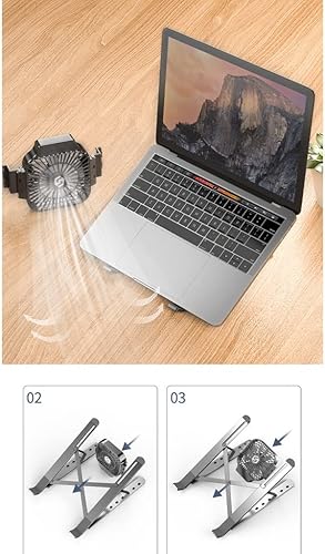 Miniatura 3 de Laptop Stand Radiator Desktop Elevated Rack Portable Lift Bracket with Fan Base Support Base Durable (Color  Gray)