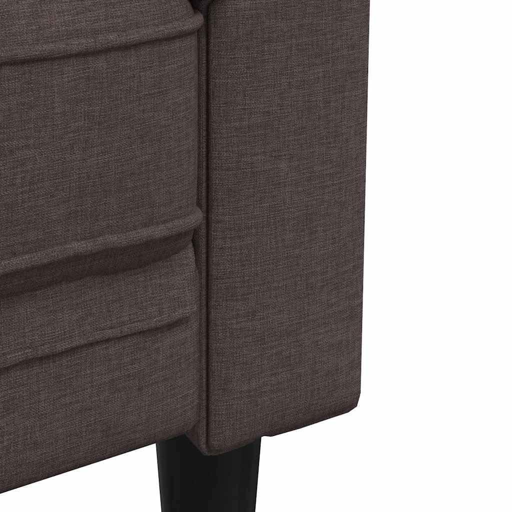 vidaXL Chesterfield Sessel, Polstersessel mit Armlehnen Rückenlehne Stützbeine, Loungesessel für Wohnzimmer, Clubsessel, Modern, Dunkelbraun Stoff