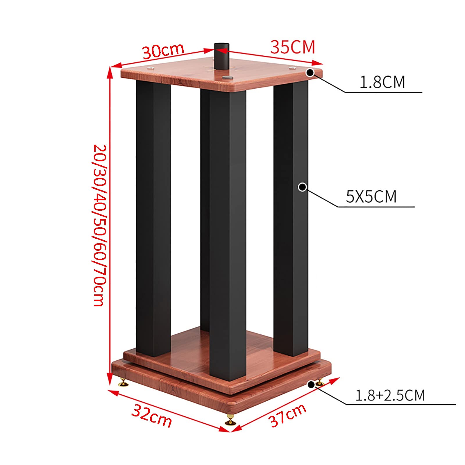 BTZHY Speaker Stands,2 Pack Bookshelf Has Shockproof Effect, Structural Stability, Easy Mobility, for Home/Office/Studio