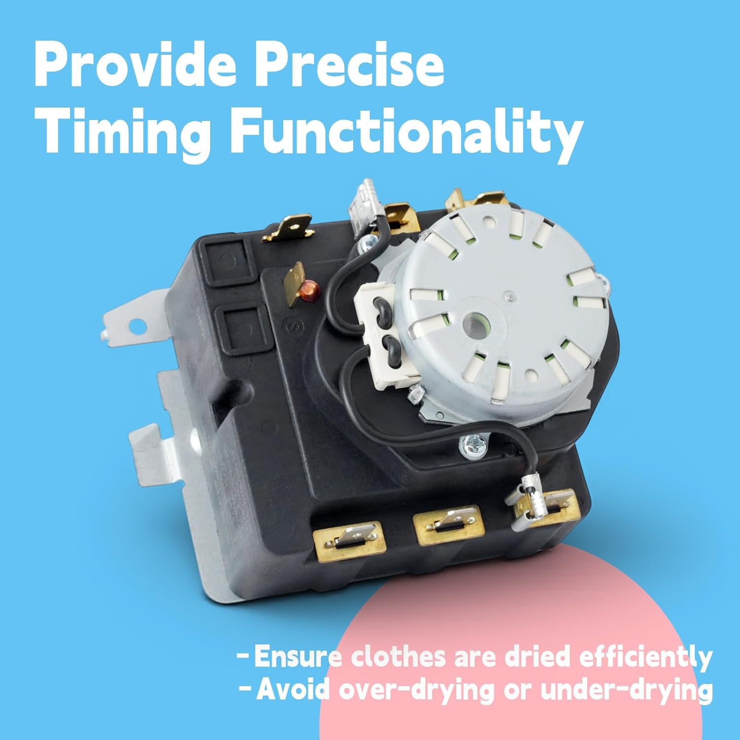 WE04X25281 Dryer Timer Compatible with GE Hotpoint Dryers GTD33GASK0WW GTD33PASK0WW GTX22GASK0WW HTX21GASK0WW HTX21PASK0WW Replace 4383816 AP5999223 PS11731277 EAP11731277 PD00045461