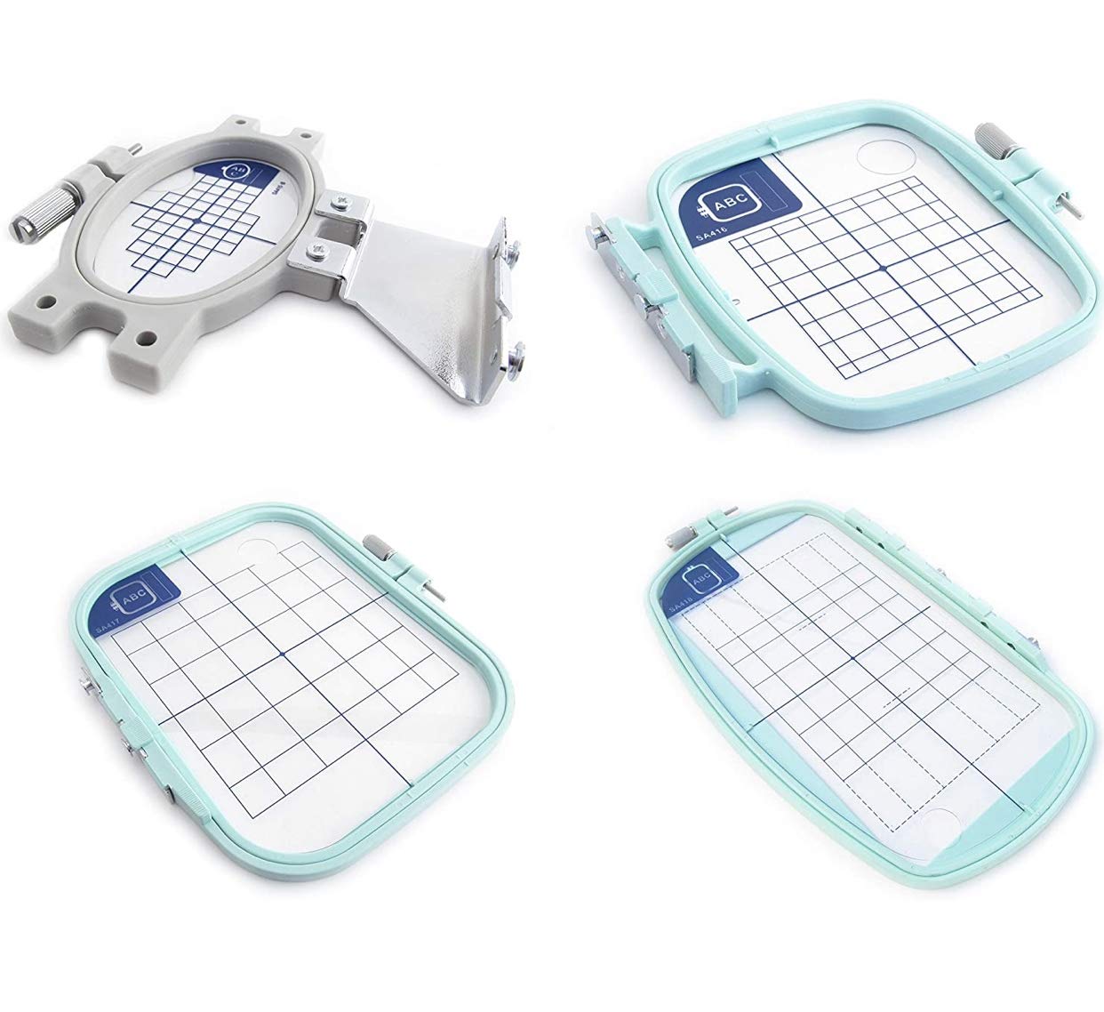 Sew-link 4-Piece Embroidery Hoop Set for Brother PE100 Pe150 PE150V PE170D PE180D PE190D PE200