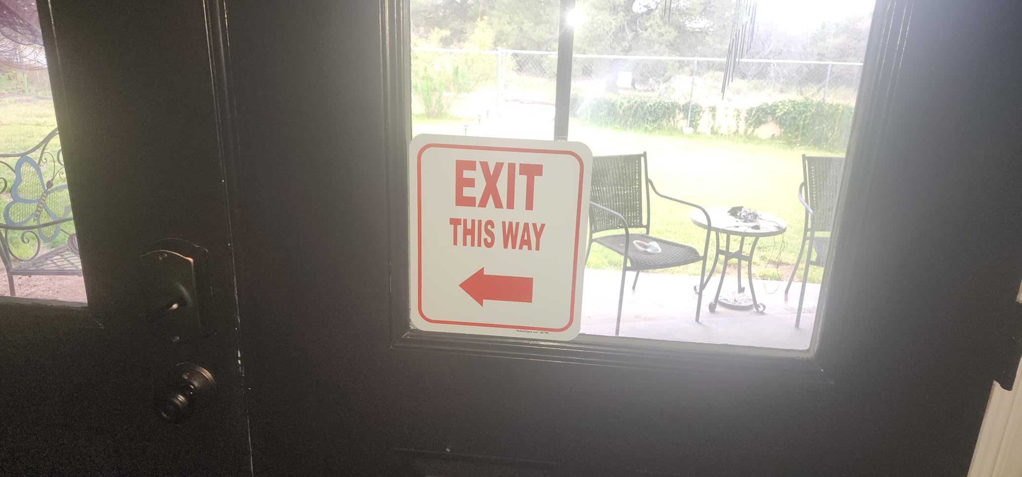 Pfeil-Schild 'Exit This Way' – 21.6x25.4 Cm, Grün, Aluminiumverbund, Für Innen & Außen