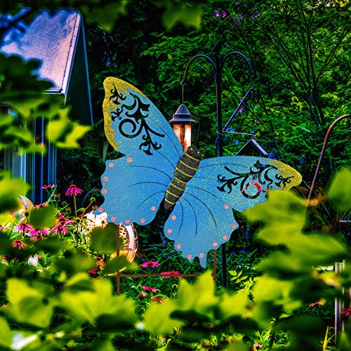 Butterfly Garden Stake Decorative Butterfly Yard Stake, Cute Insect Decor Metal Yard Art Decor Outdoor Garden Decoration For Patio Porch Lawn Pathway Backyard (Blue) #TOP3
