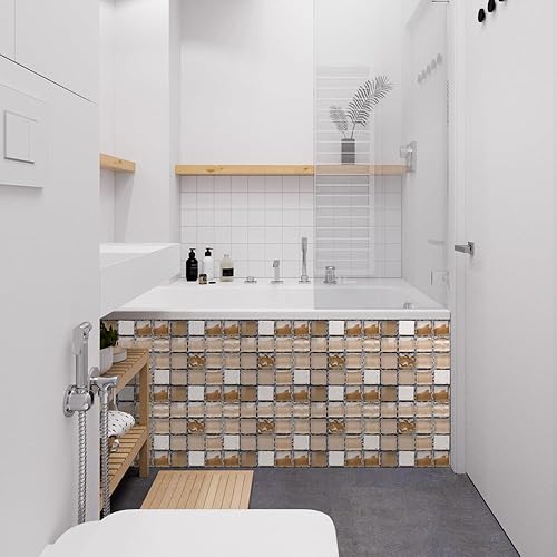 Miniatura 3 de 10 hojas de azulejos impermeables para despegar y pegar, para cocina, azulejos estilo mosaico mexicano de Talavera, azulejos autoadhesivos, azulejos