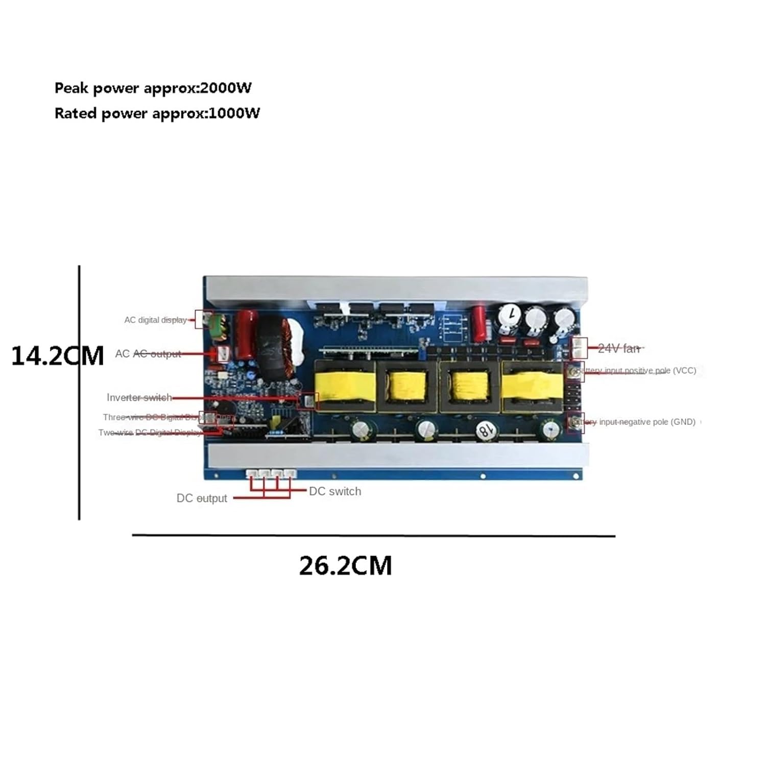 12V 24V 48V 60V DC to AC 110V 220V 1000W 3000W 6000W Solar Pure Sine Wave Inverter Motherboard PCB Power Supply Circuit Board(12V,220V 50HZ_600W)