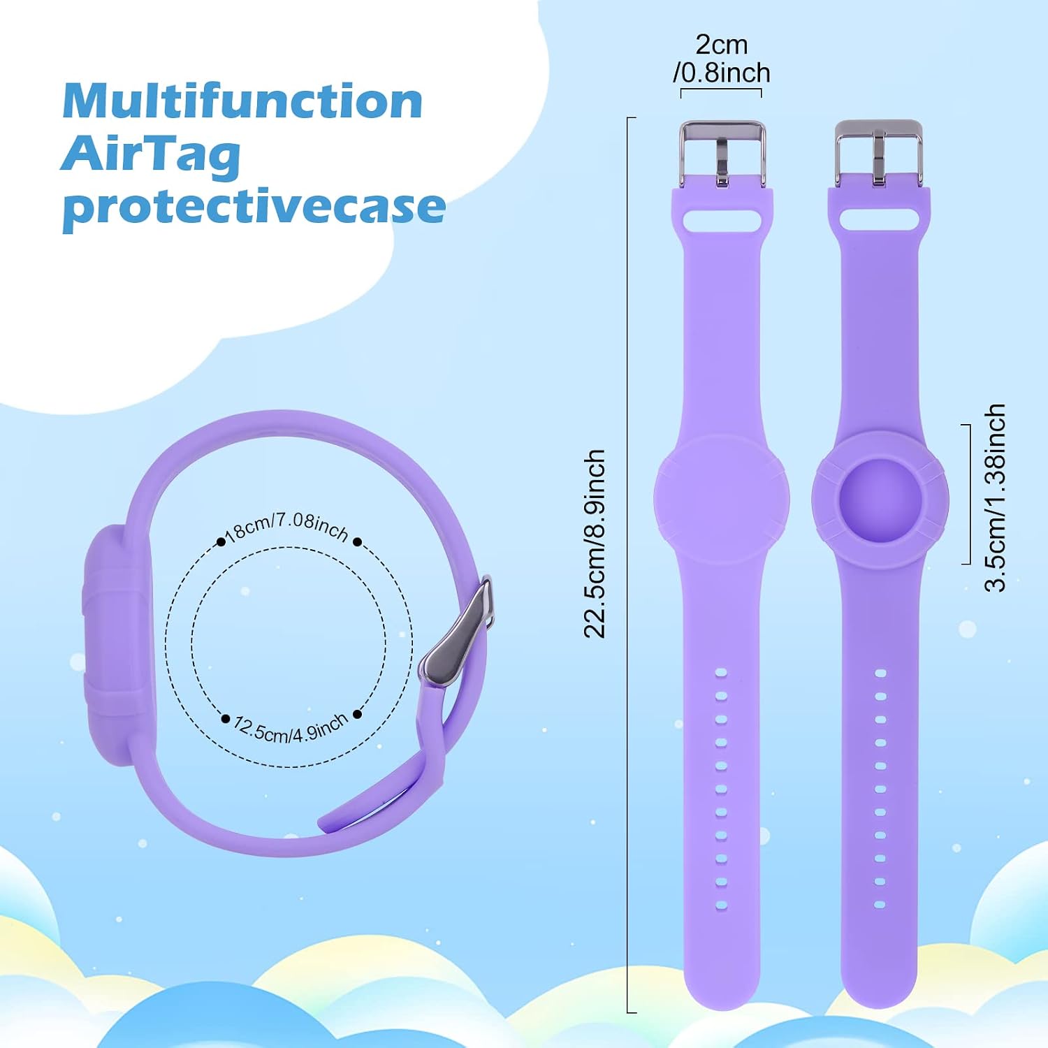 airtag wristband for kids2 packsoft silicone waterproof airtag braceletlightweight gps tracker holder compatible with apple airtag watch band for