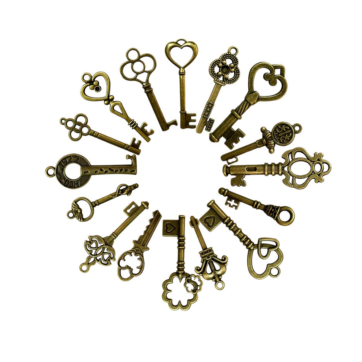 40 Pcs Mixed Skeleton Keys in Antique Style Bronze Vintage Key Charms Small Skeleton Keys Charm for Birthday Party Wedding Favors Key Charms Set for Pendant Necklace DIY Jewelry Making Christmas Gift - Image 2