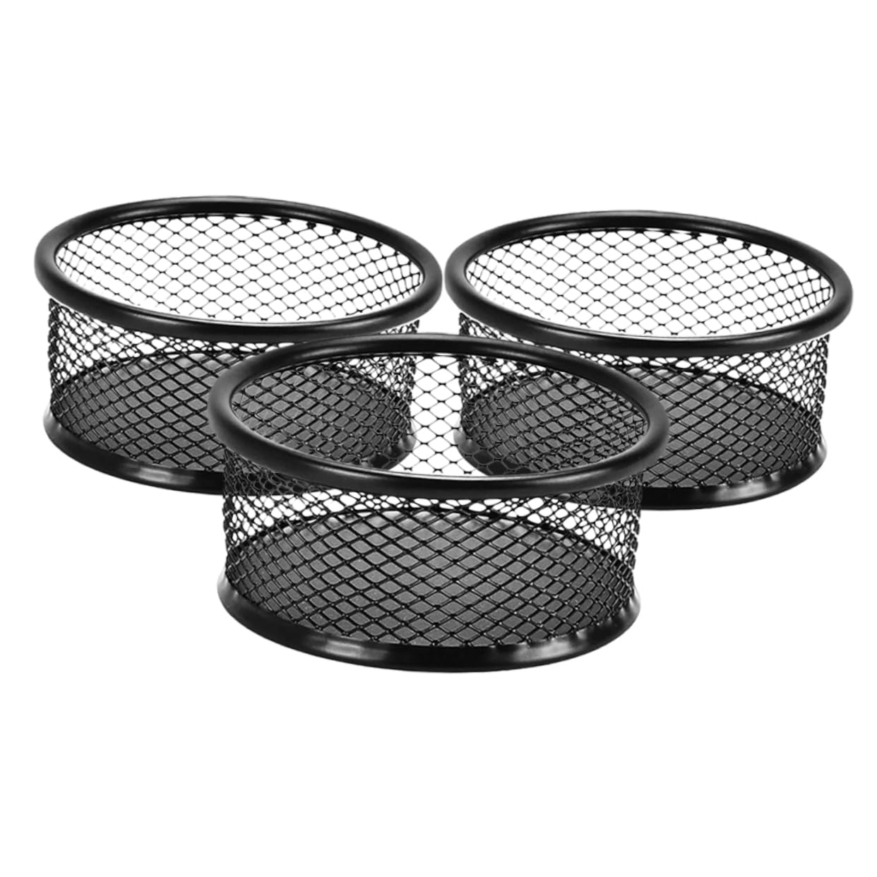 Zerodeko 3pcs Paper Clip Holder Mesh Desk Organizer for Office Supplies Elegant Black Clip Dispenser for Classroom to Clean Container for Desktop Organization