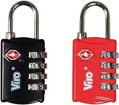 TSA Lock for Travel in USA Variable Combination, Essential for Allowing Luggage Inspection at American Airports. Zamak Body with Anti-Abrasion Beveled Edges, Chrome Steel Arch, 10000 Possible