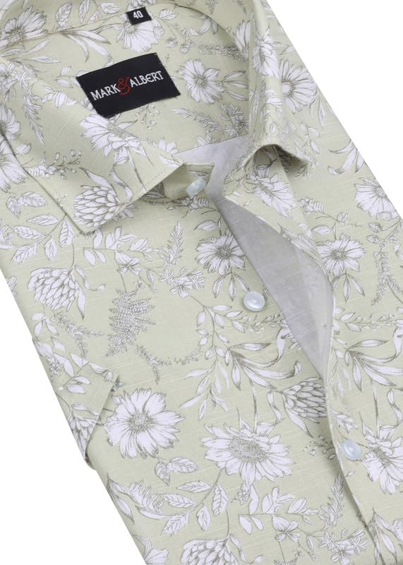 Image of MARK & ALBERT Mens Half Sleeves Printed Shirt