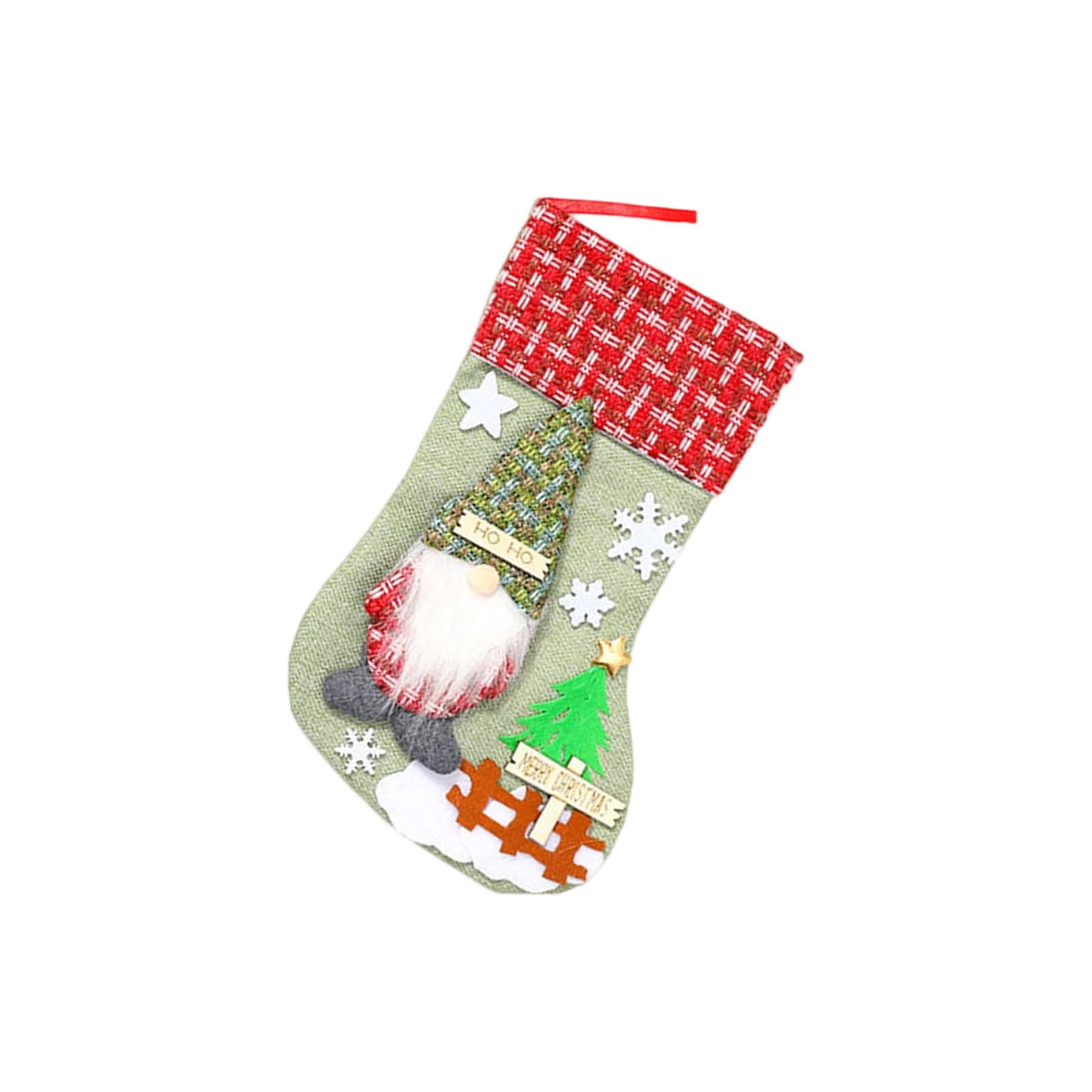 Hsioluted Lovely Christmas Stockings Ornament Candy Gift Bag Christmas Hanging Socks for Tree Fireplaces Holiday Decoration Lovely Hanging Socks
