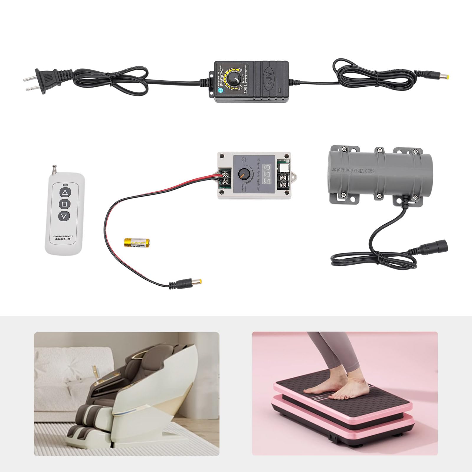 Silnik wibracyjny 12 V/24 V DC mały silnik elektryczny mini silnik wibracyjny prędkość silnik wibracyjny do masażu łóżko krzesło 3800 obr./min (12 V)