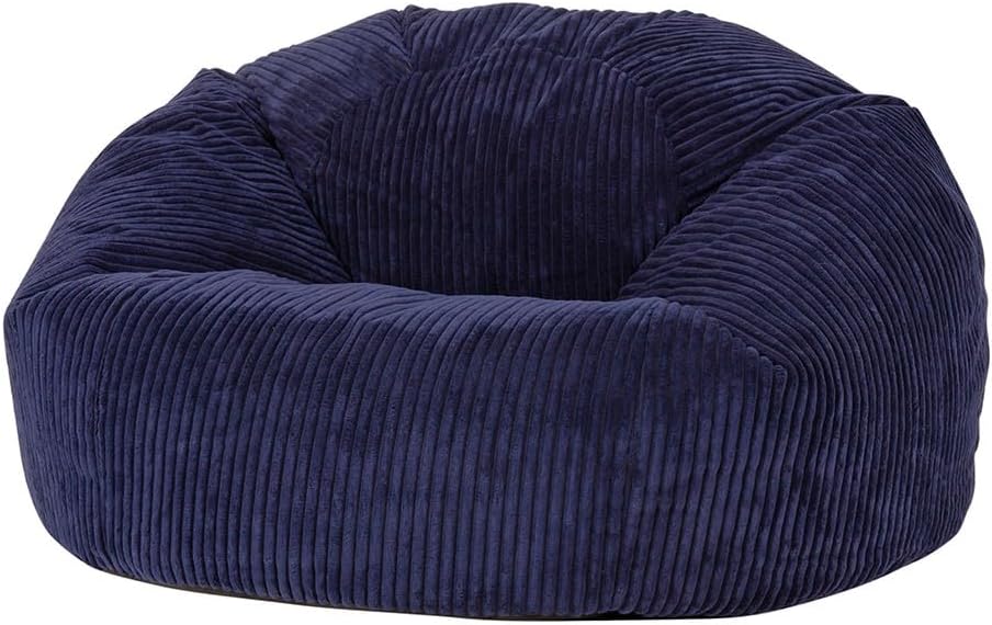 icon Kingston Large Bean Bag, Jumbo Cord Bean Bag, Navy Blue, Bean Bag chair for Adults with