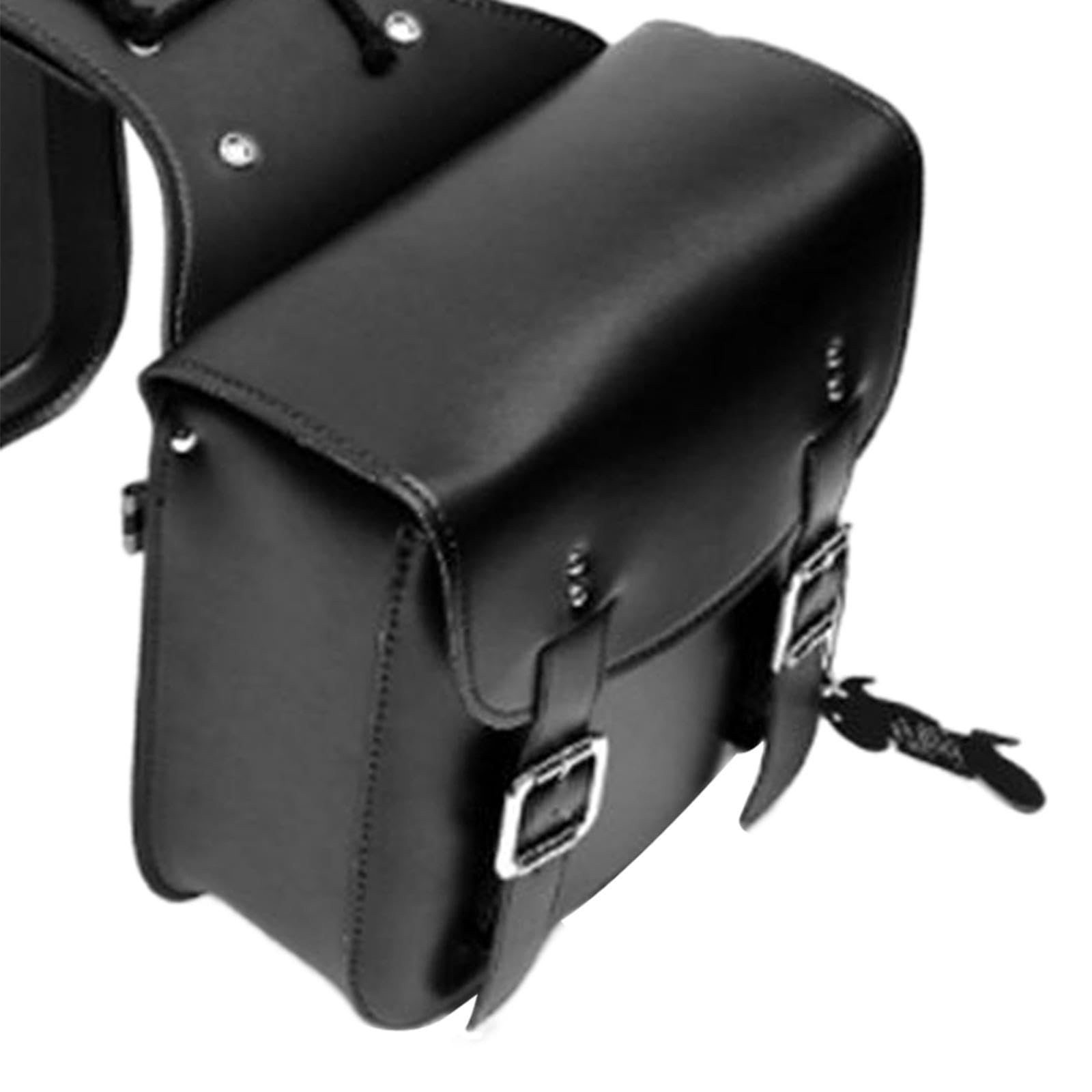 Borse da sella per moto, borse laterali per attrezzi Borse laterali universali in pelle PU di grande capacità Borsa da viaggio per moto Accesso rapido, Nero