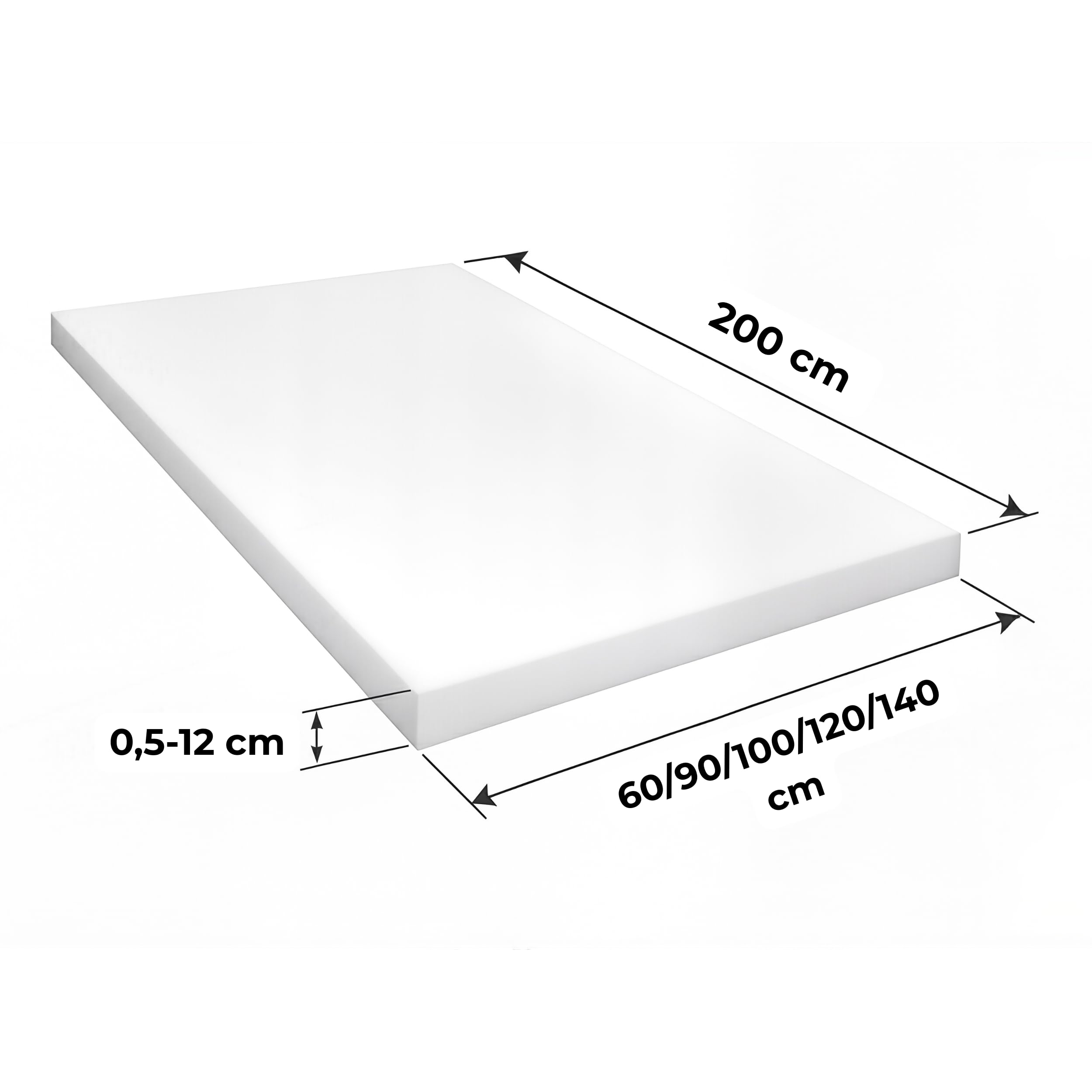FORTIS POLSTER Plaque en Polyuréthane RG25/44 pour Assise et Rembourrage 100 x 200 x 3 cm – Mousse à Découper pour Banquette, Dossier et Canapé