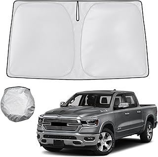 SONRUIJIE Windshield Sun Shade Foldable Sunshade Compatible for 2019-2022 Dodge Ram 1500,Front Window Car Sun Shields Fit Ram 1500 CrewCab, MegaCab Pickup, 2Dr RegularCab,4Dr QuadCab, Accessories