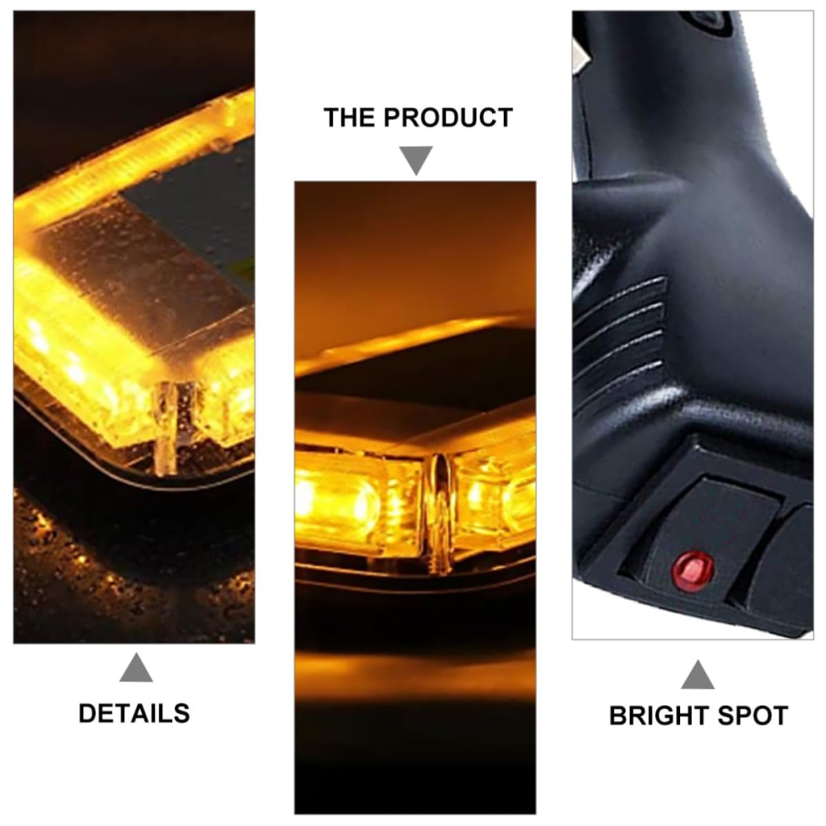 Luz de Emergencia para Coche LED 24 Leds, Baliza Intermitente de Advertencia, Material Abs, Alto Rendimiento Eléctrico para Vehículos y Camiones en Niebla y Lluvia