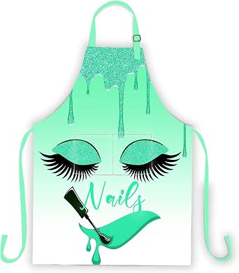 Nails Apron Unicorn Eyelash Print Aprons for Women