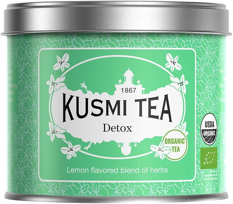 Detox - Organic Blend of Green Tea, Mate & Lemon - Lemongrass, Rose Hip and Lemon Flavours - Enjoy Hot or Iced - Loose Leaf Tea - Tin Box of 3.5 oz - Quantity for about 50 cups