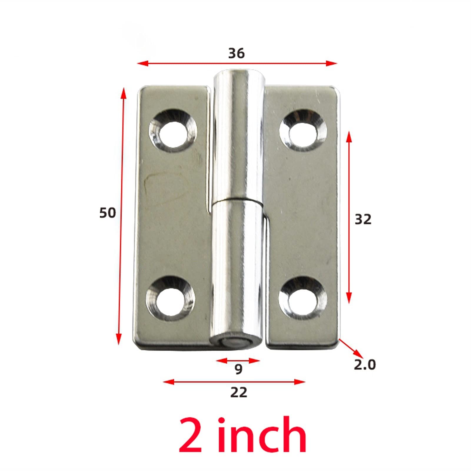 Cerniere 2Pcs in Acciaio Inox 304 Cerniera Staccabile Bagno Cucina Porta dell'Armadio Pieghevole Piatto Aperto Hardware Armadio Elettrico Cerniera (Color : 2.5inch-l)