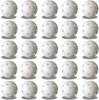FUNZON Practice Golf Balls, 25 Pack Plastic Airflow Hollow Golf Balls for Driving Range, Swing Training, Lightweight, Training Golf Balls Indoor/Outdoor Use