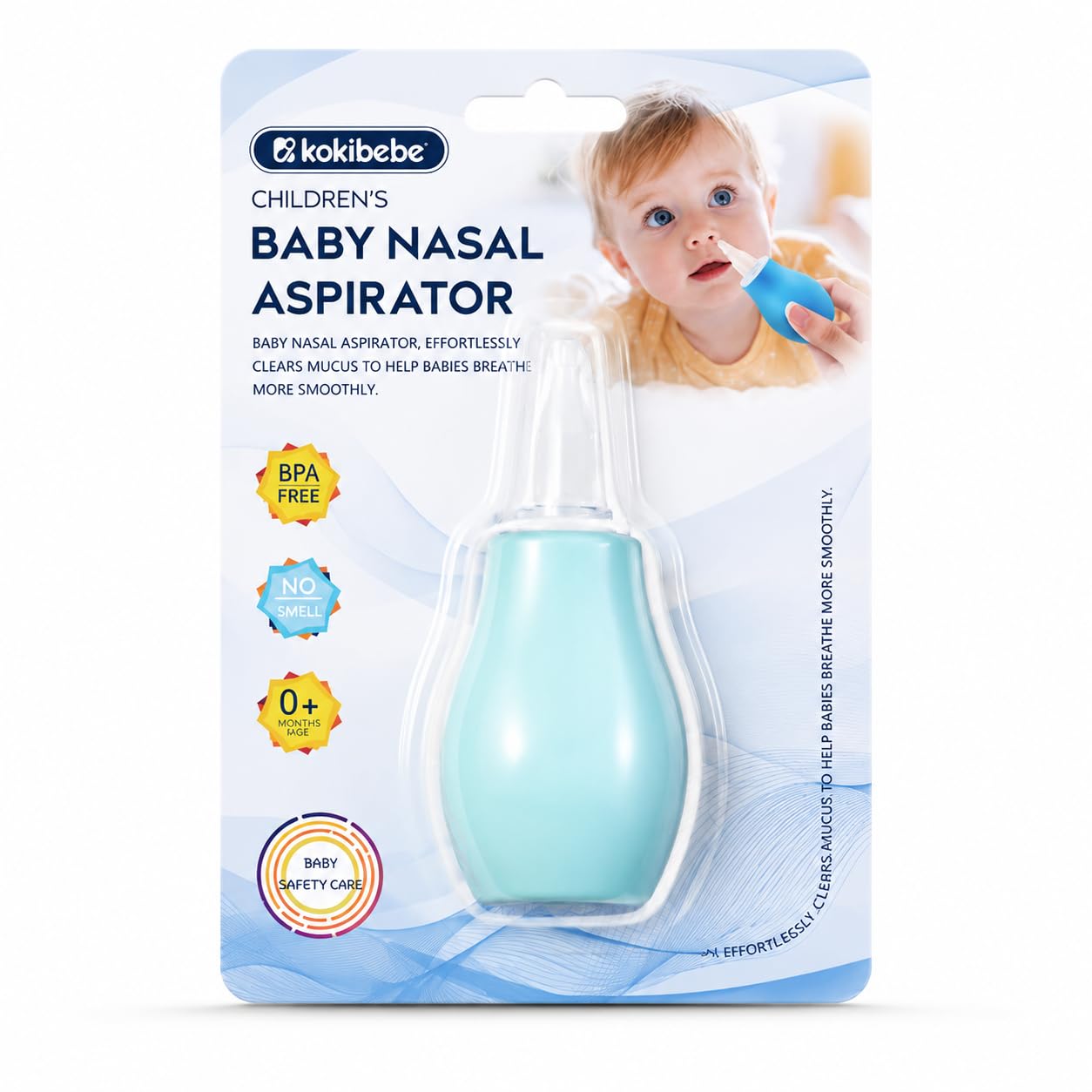 Baby Nasal Aspirator for Newborn & Infants | Manual Nose Cleaner with Soft Silicone Tip | BPA Free Nasal Suction Bulb | Reusable Nose Mucus Remover for Babies 0+ Months | Safe & Easy to Clean-image-44