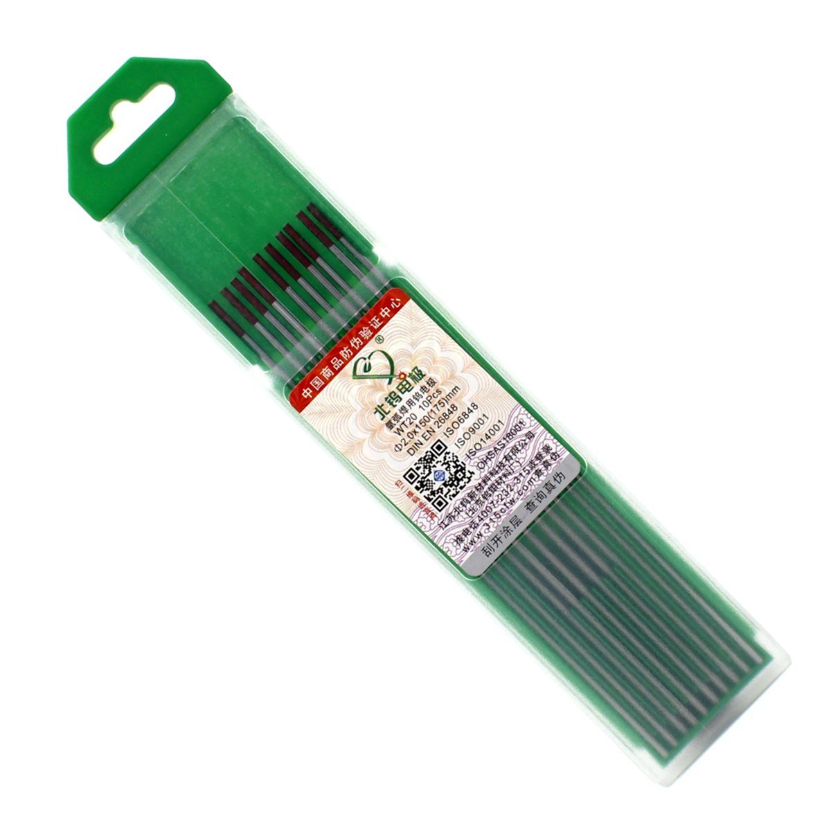 WT-20 2,0 × 150 mm 5/64'' X 6'' TIG materiały eksploatacyjne elektroda wolframowa 2% Thoriated Red Mark PK-10