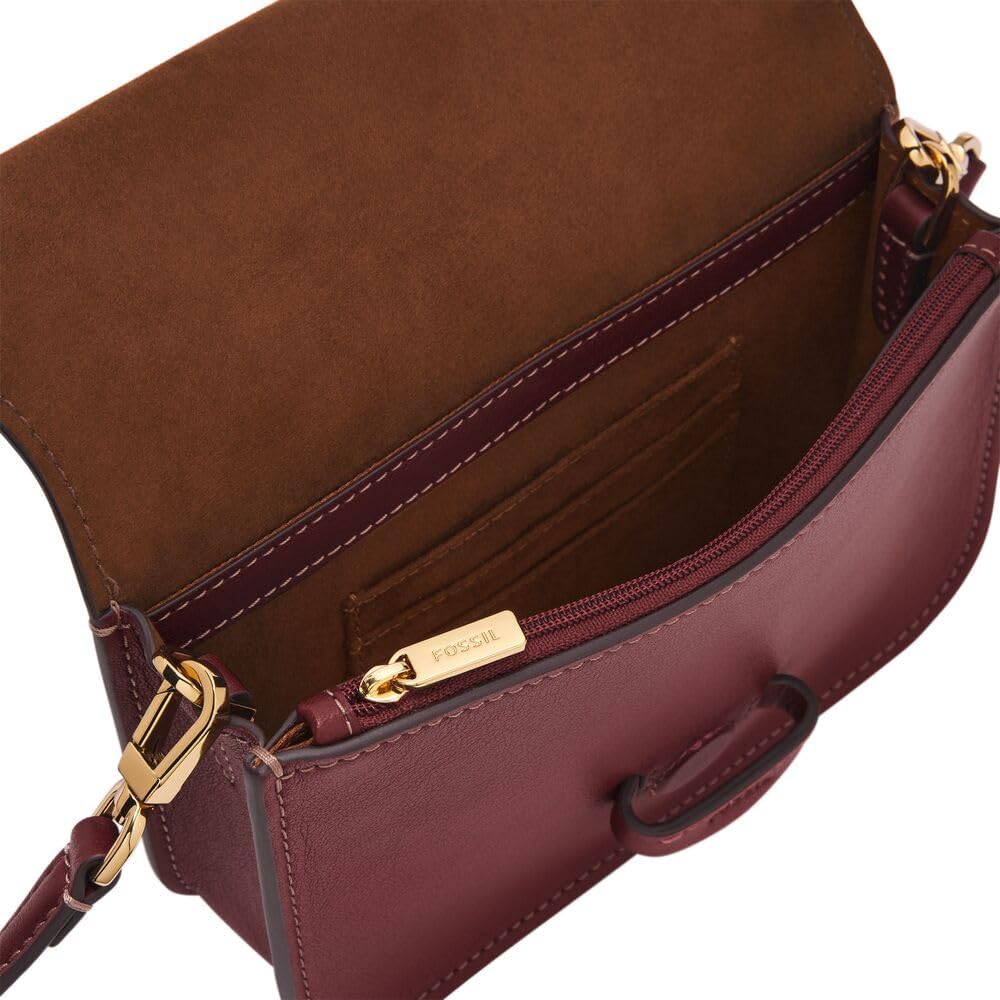 Fossil Women's Lennox Leather Large or Small Flap Crossbody Purse Handbag For Women - Image 2