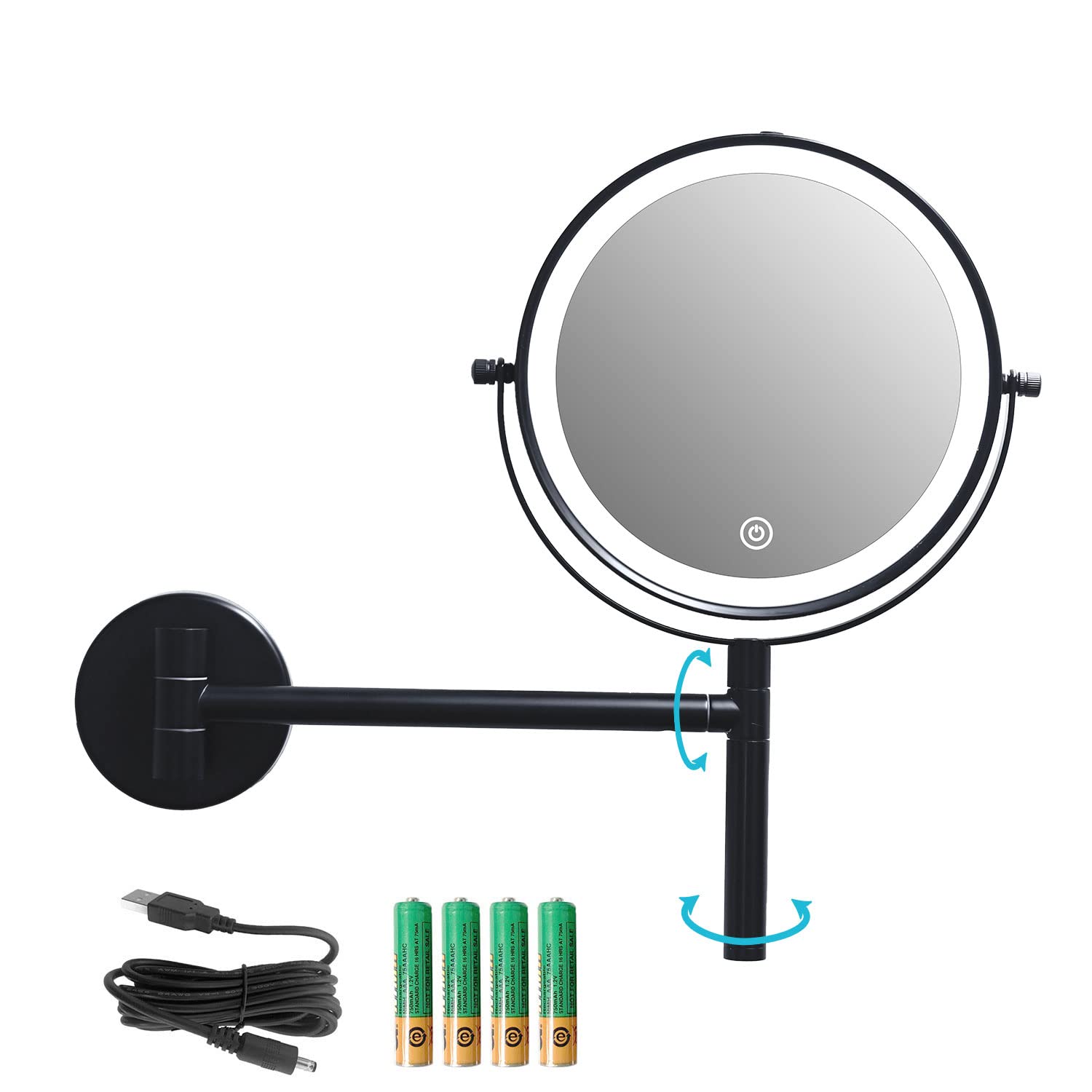 Buy Rechargeable Wall ed Lighted Makeup Mirror, HeightAdjustable, 8