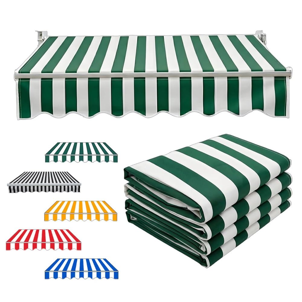 Toile d'auvent protection solaire tissu de rechange pour store banne de terrasse vert 3.6x2m