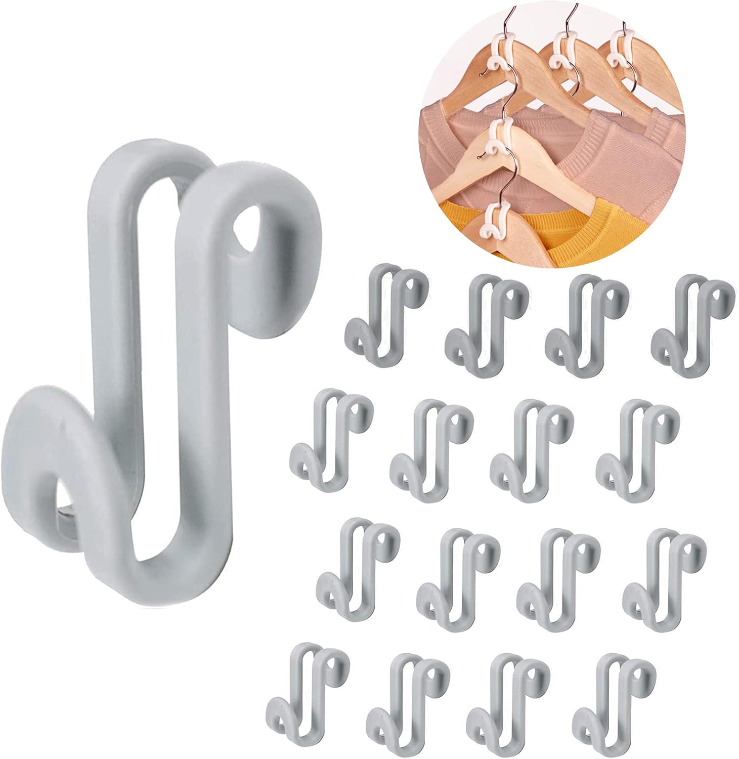 50 Pcs Clothes Hanger Connector Hooks, Space Saving