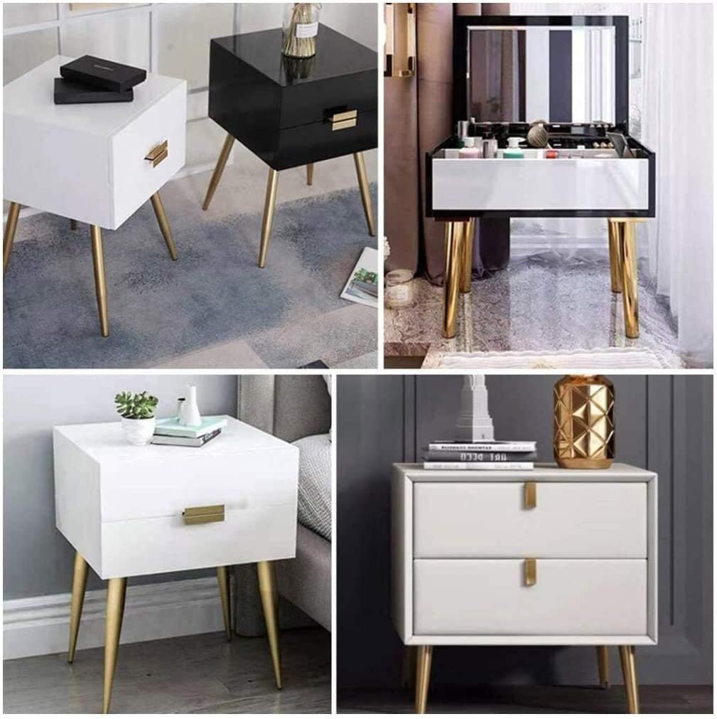 4 Stainless Steel Furniture Legs,Furniture Feet Oblique Conical, Cabinet, Dressing Table, Wardrobe, Shoe Cabinet,Hardware Furniture Accessories Worktop Bar TV Desk Table(Gold,12cm/4.7in)