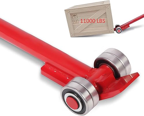 lesolar Barra de palanca 5T Carga 11000 libras Levantamiento y manipulación Barra de palanca de acero con ruedas con rodamientos Barra de palanca de