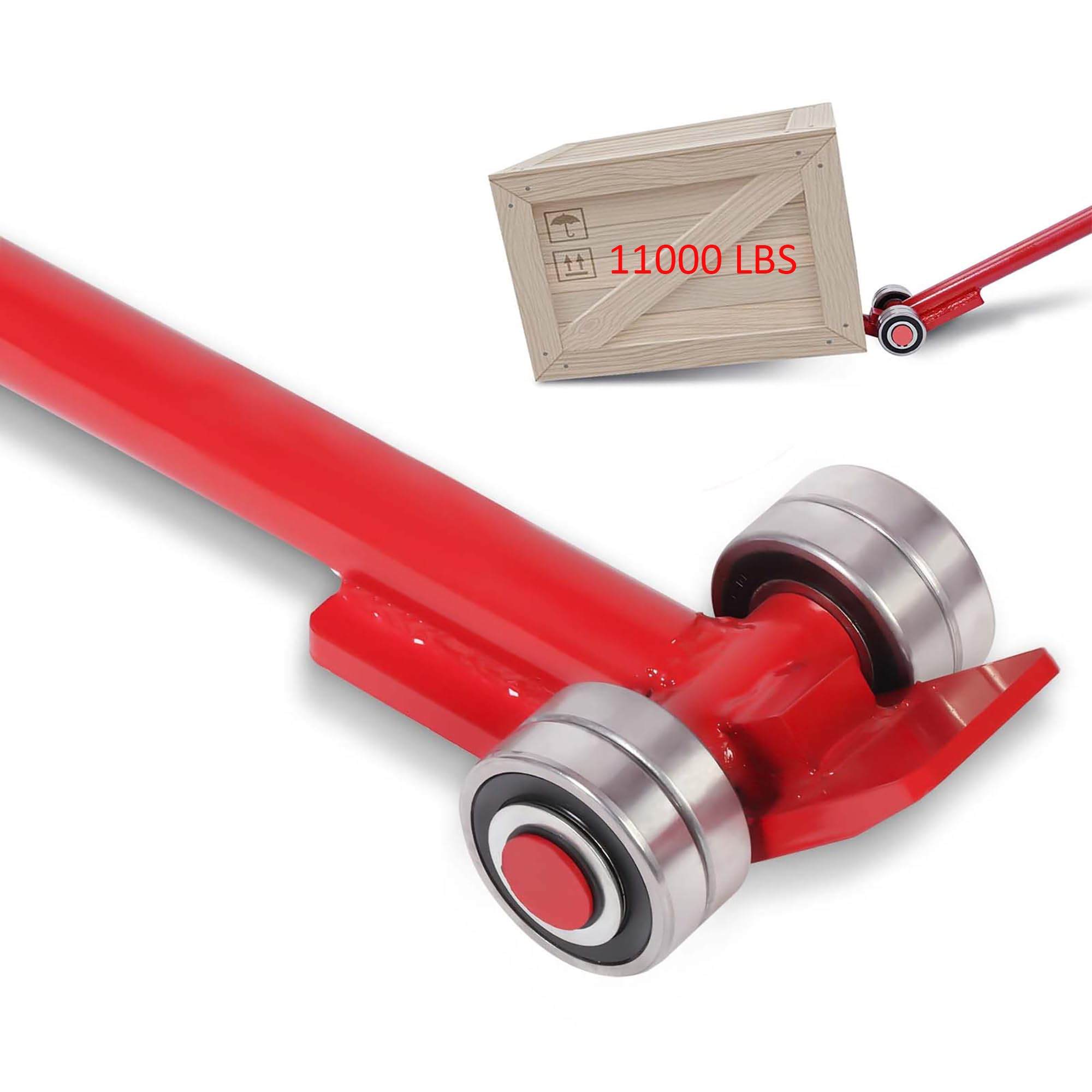 lesolar 5T Pry Bar Load 11000 Pounds Lifting and Handling Pry Bar Steel Pry Bar With Wheels With Bearings Pry Bar 5 Feet Long Handle