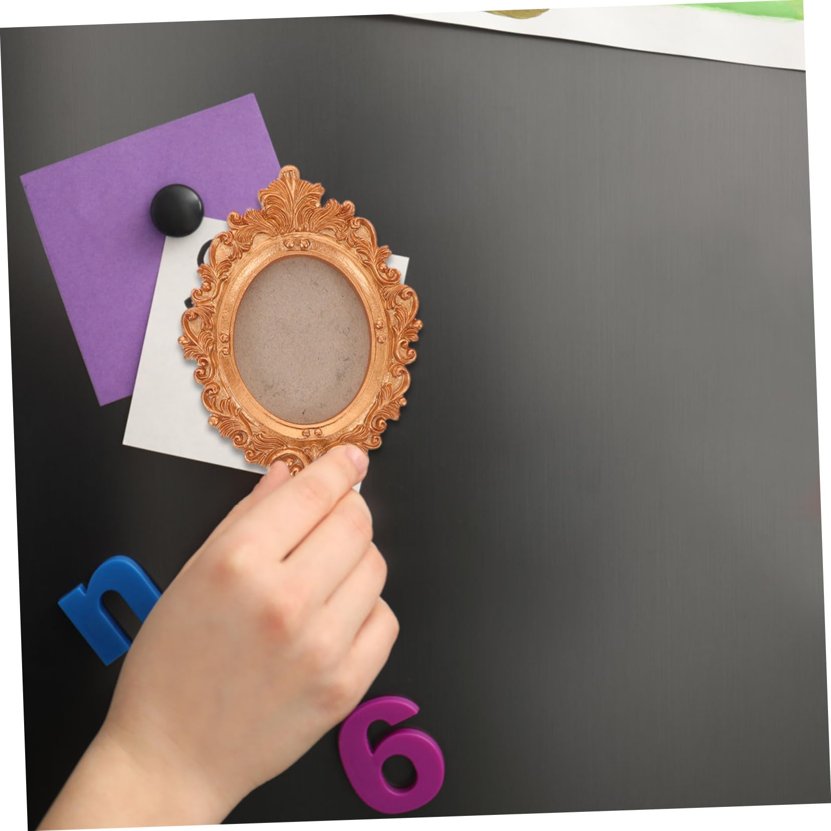 TOYANDONA 5 Szt. Częściowy Magnetycznych Zdjęcia z Muszlami i Suszonymi Kwiatami Owalne i Prostokątne Ramki Magnetyczne Lodówkę Złoty Design Do Wyświetlania Pamiątek z Podróży