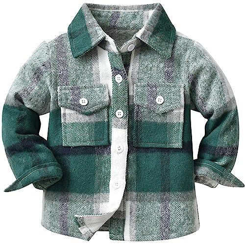 Maeau Langarmshirt Jungen Stehtkragen Rot Langarmhemd Karierte Kinder...