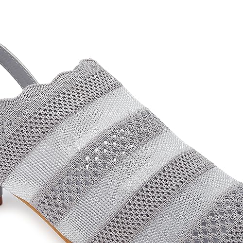 Image of Marc Loire Women's Knitted Round Toe Block Heel Mules for Casual and Formal Wear