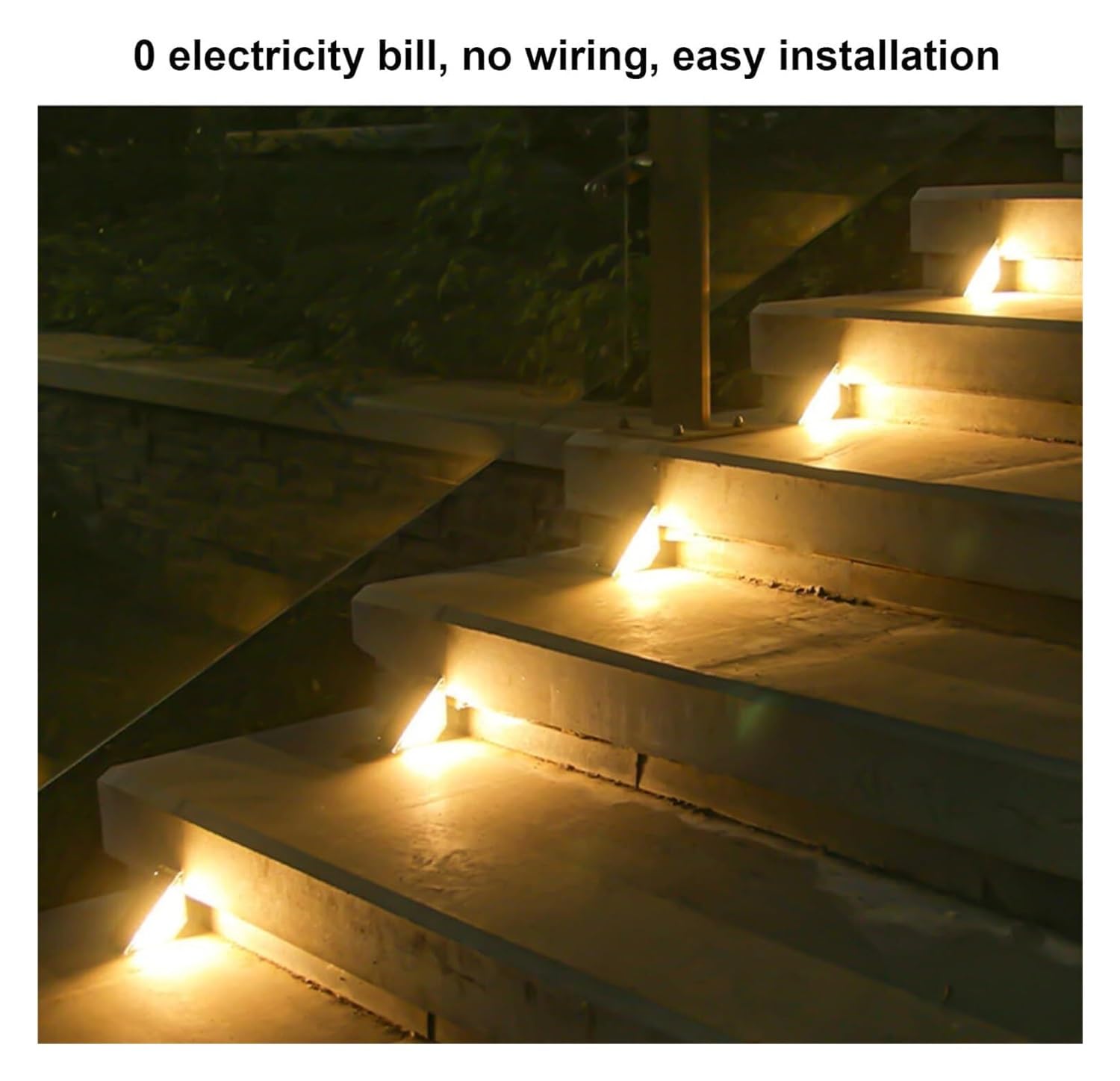 KINKAI 14 Luci Solari Per Gradini Esterni A LED, Forma Triangolare, Luce Calda, Impermeabili, Facili Da Installare, Per Scale E Percorsi Giardino