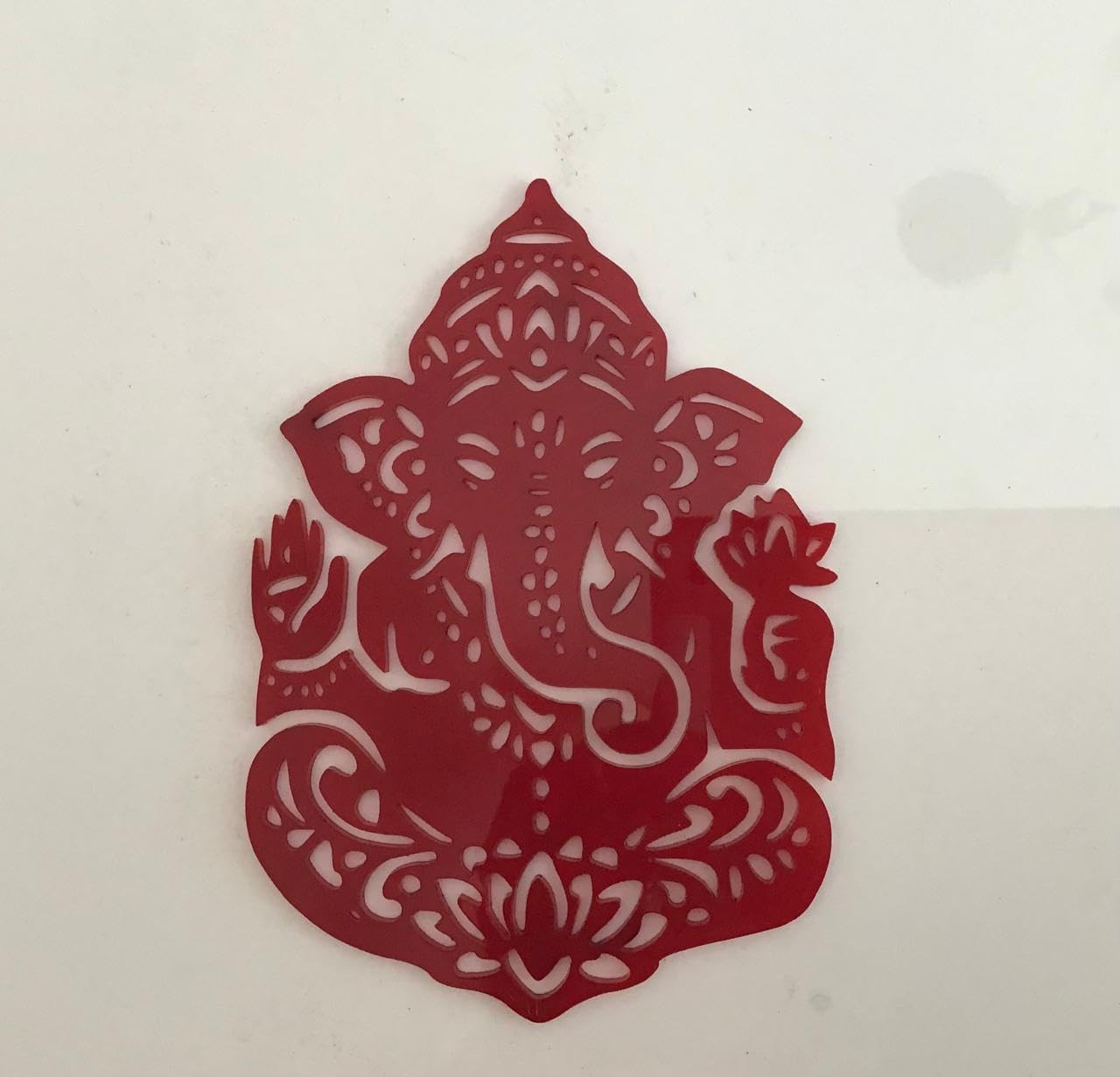 IONEX Acrylic wall decorl Ganesha Wall Art, Red, Laser Cut Silhouette, Hindu Deity Decor, 27 x 37 cm-picture-35