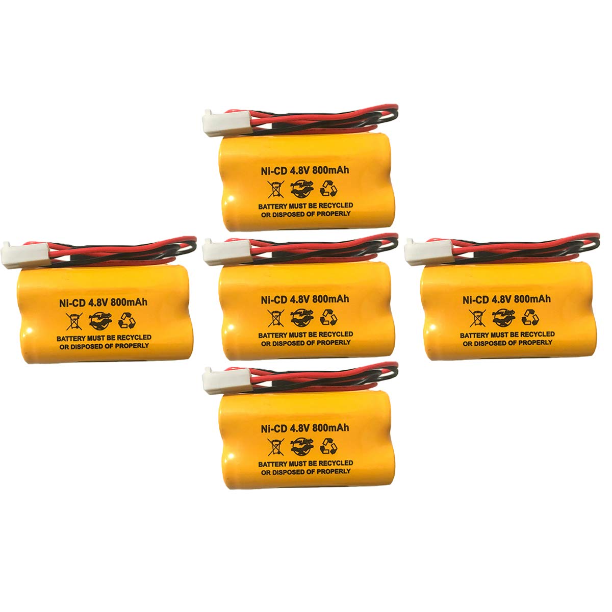 Buy (5 pack) 4.8v 800mAh NiCad Battery Pack Replacement Exit Sign