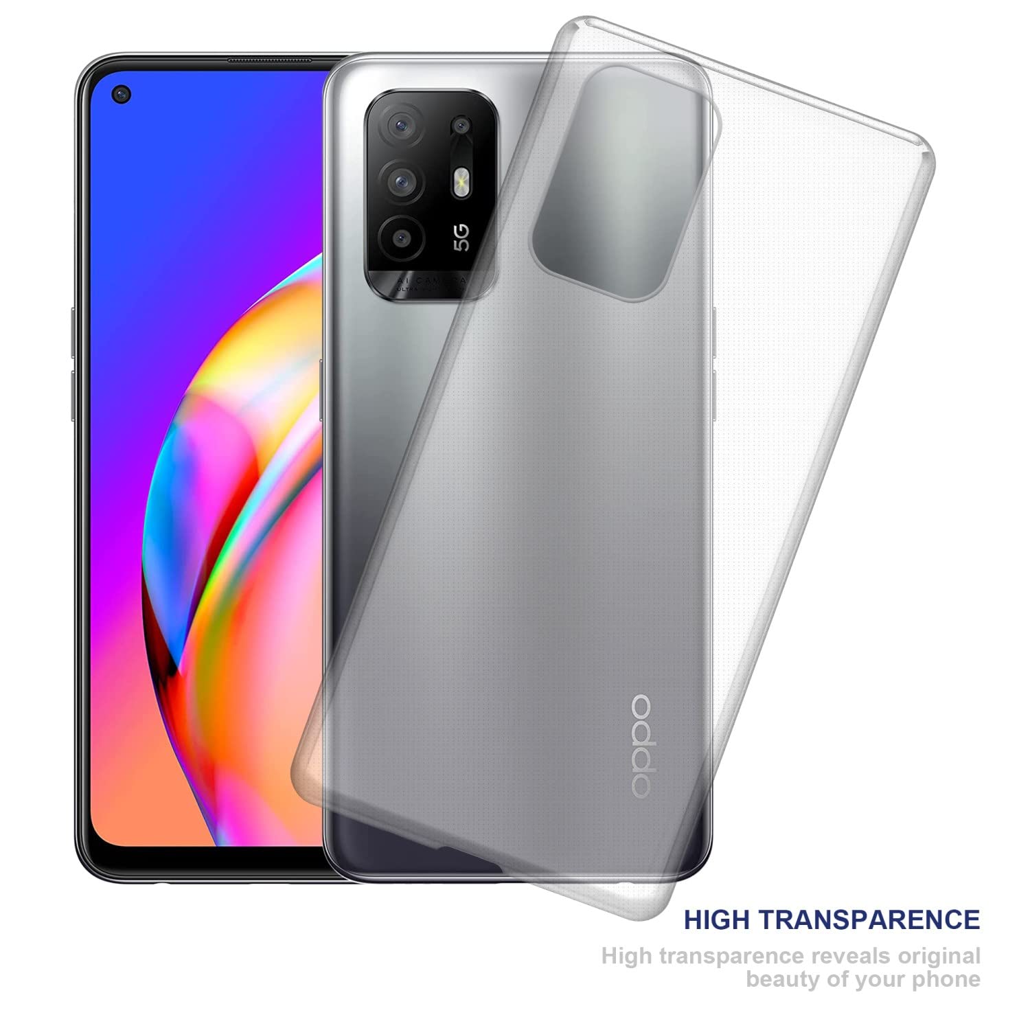Cadorabo Hülle Für Oppo A94 5G – Transparente TPU/Silikon Hülle Mit Rundumschutz