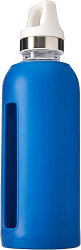 Miniatura 4 de Sigg - Botella de agua Star - Sin BPA, botella de vidrio a prueba de fugas, antigolpes - Funda de silicona antideslizante - Diseñada en Suiza - Azul
