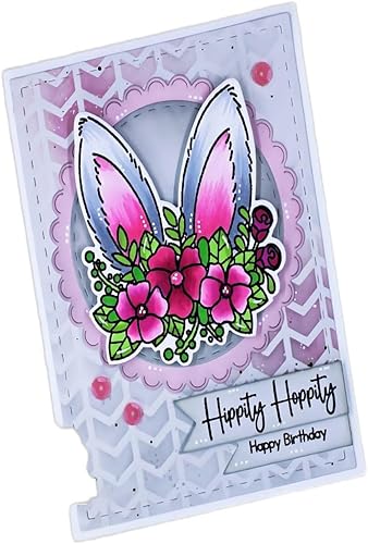 Miniatura 4 de Happy Spring - Juego de sellos y troqueles de silicona transparente para hacer tarjetas, plantillas de corte para álbumes de recortes, álbum de