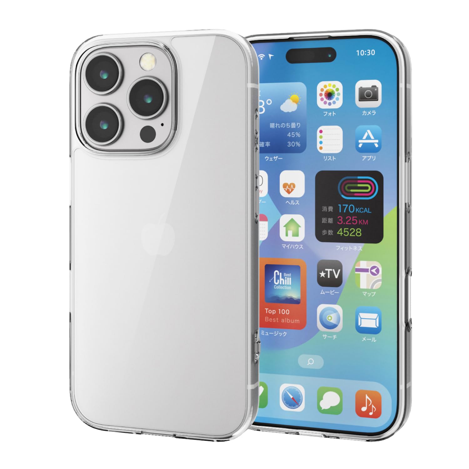 Amazon.co.jp: エレコム iPhone 16 Pro ケース クリア 背面硬度5H