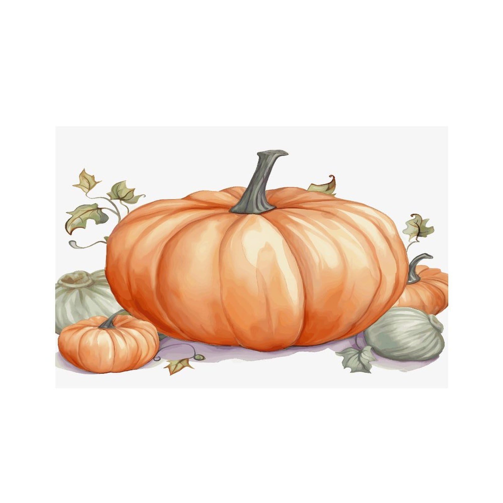 Fall Watercolor Pumpkins Placemats Non-Slip Heat Resistant Table Mats Flax Washable Cloth Place Mats Easy to Clean Premium Placemat for Kitchen Dining Table Decor Party Outdoor