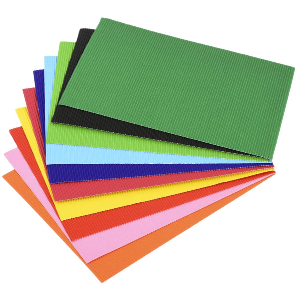 Artibetter 56Pcs Corrugated Cardboard Sheets Colorful Diy A4 Folding Paper Cardboard Sheet For Handwork Handcraft Crafts Projects(Mixed Color)