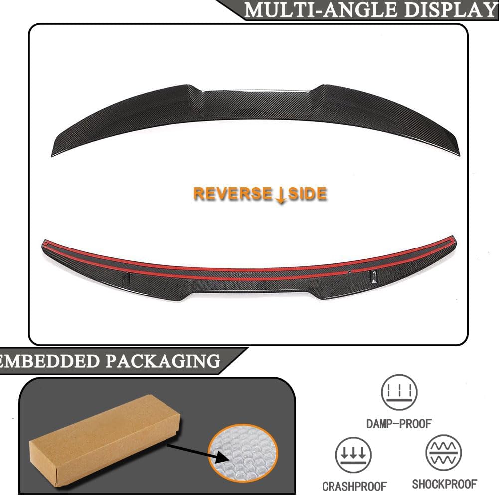 A3 Carbon Fiber Trunk Spoiler fits for Audi A3 8V Base & A3 Sline & S3 Sedan 2017-2020 Rear Boot Lid Highkick Wing Lip Spoiler Factory Outlet
