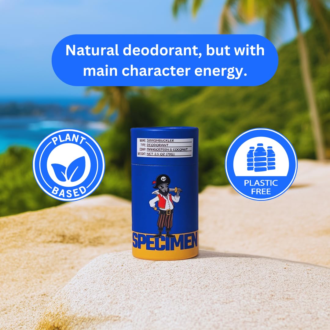 SPECIMEN - Men's Cosmic Commander Premium Deodorant Bundle | Pack of 3 Sticks | Natural Formula, Strong Scent, Sensitive Skin Friendly, Eco-Friendly Paper Packaging | Small Batch, Handmade