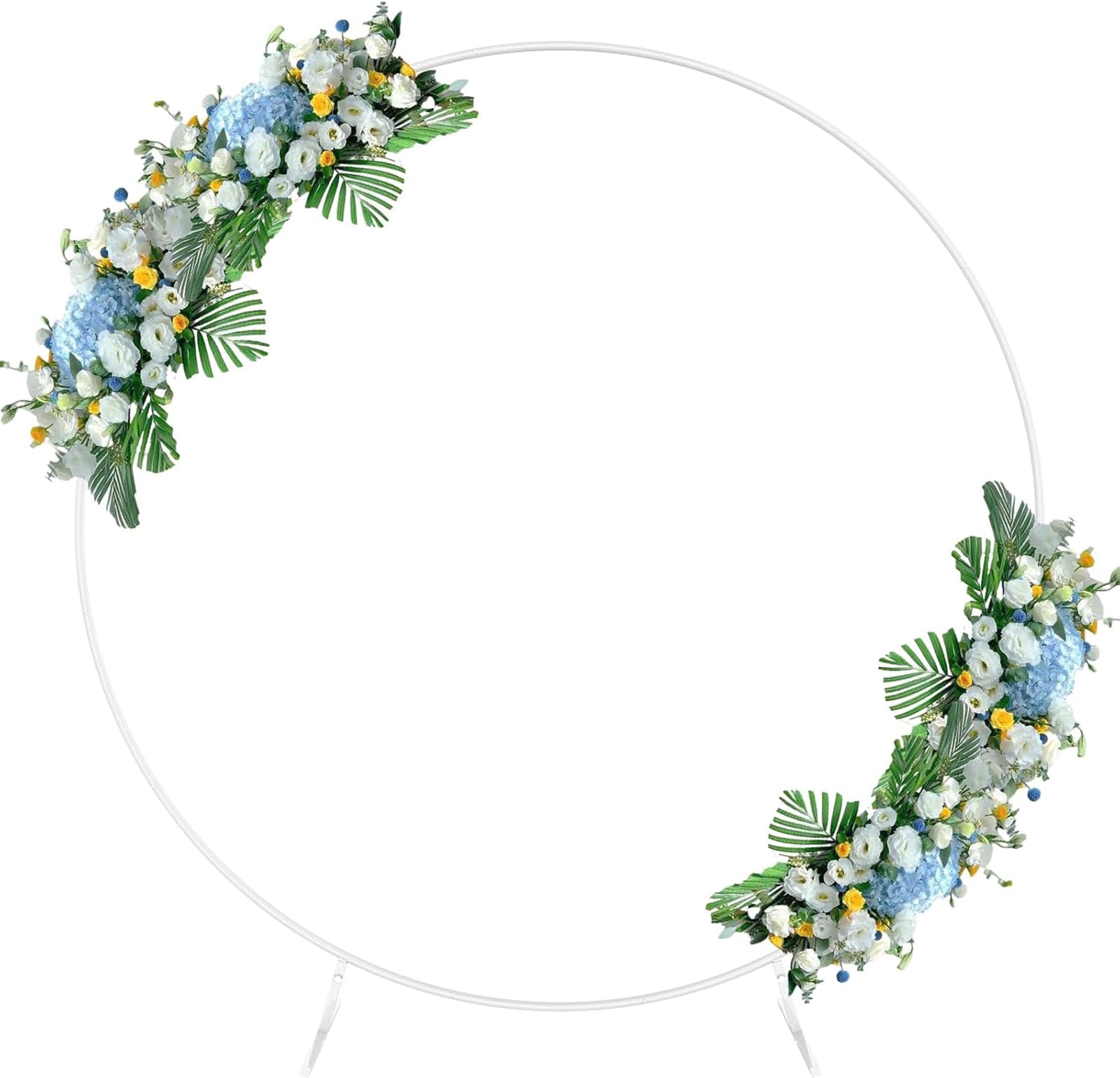 Okrągły łuk ślubny, metalowy stojak na balony, 1,5 m, biała ramka na tło, altany ogrodowe i łuki na przyjęcie urodzinowe, dekoracja baby shower, elegancka dekoracja imprezowa